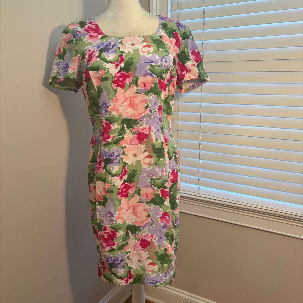 Beautiful Bright Floral Silk Dress